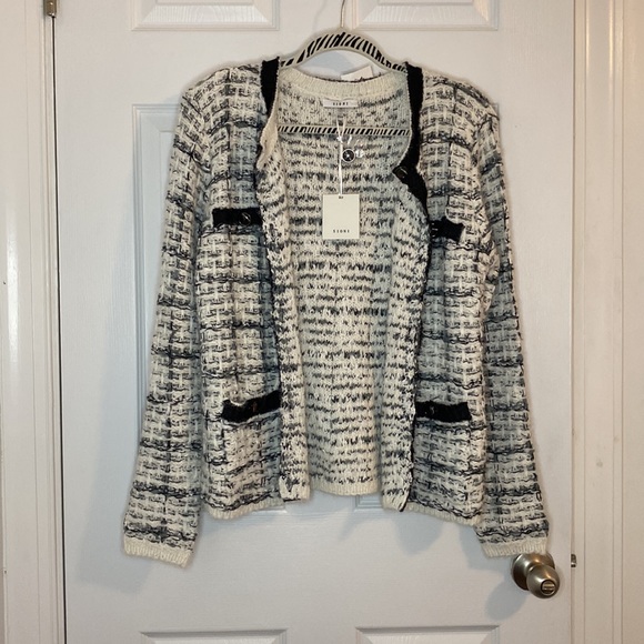SIONI black and white cardigan. Size S - Picture 5 of 6